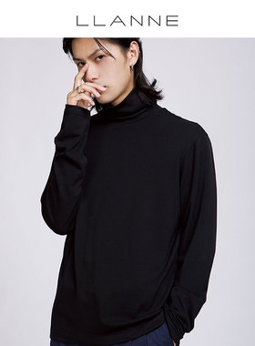 2020秋冬新款男士黑色自发热休闲长袖T恤灰色日系青年高领打底衫