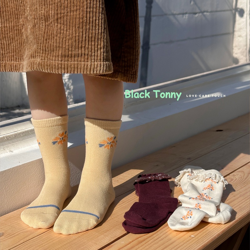 小黑托昵秋冬新款短袜中筒袜