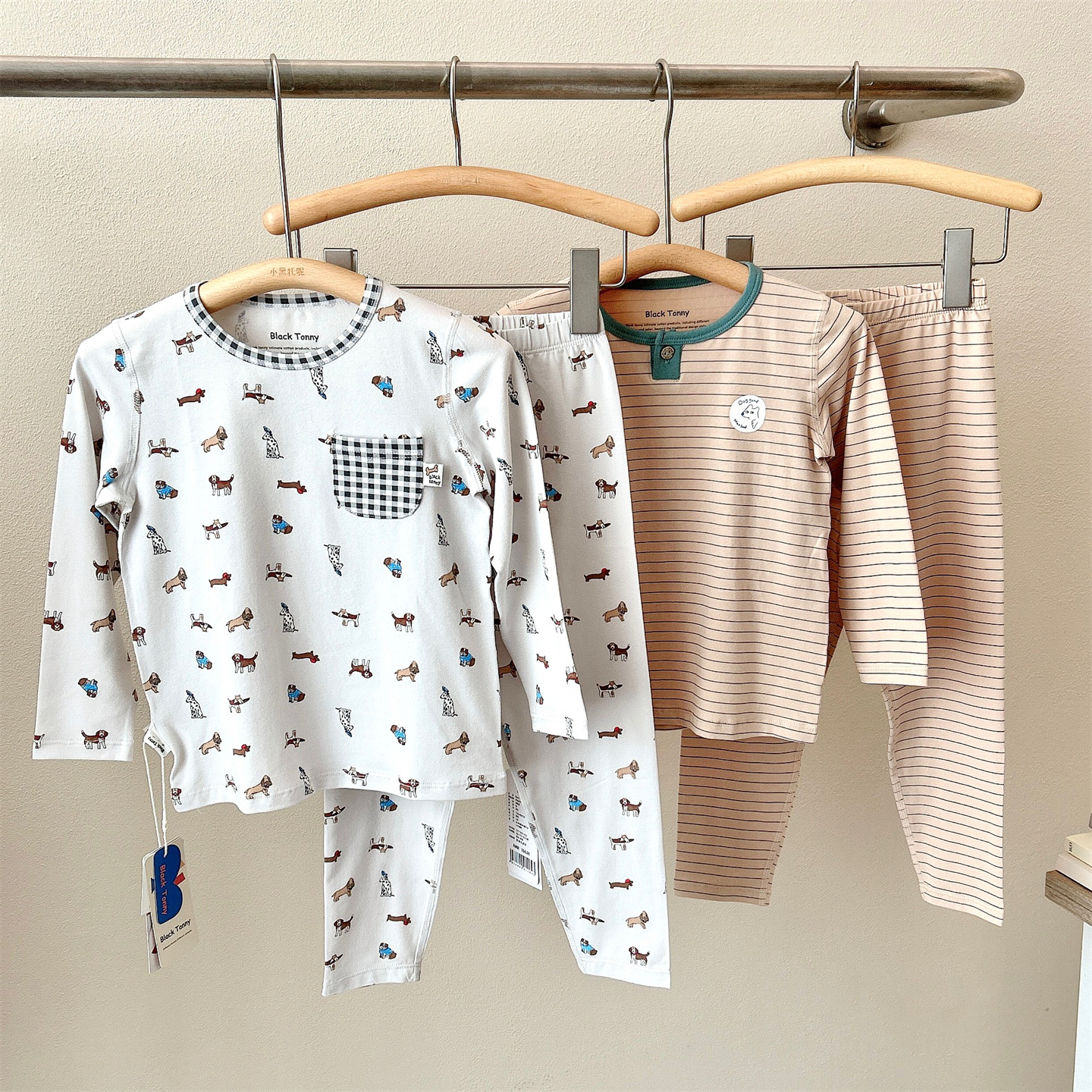 小黑托昵莱卡薄款四季款秋衣秋裤