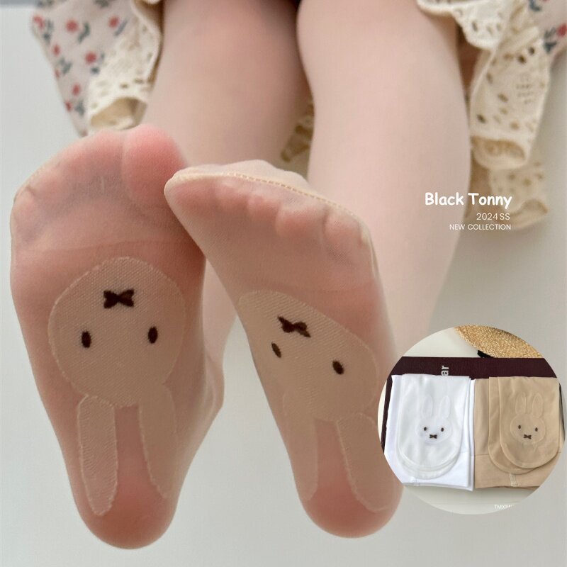 小黑托昵尼24春夏新款儿童舞蹈袜女童白色薄丝袜连裤袜练功跳舞袜