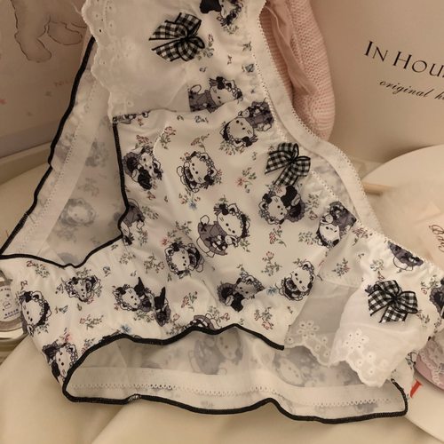 “小小期待”日系少女印花猫咪可爱舒适透气低腰三角内裤平价学生