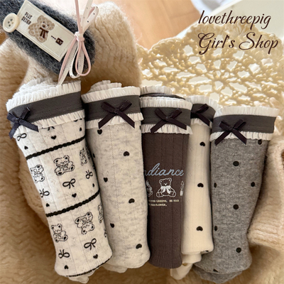 A类棉小熊灰色系列秋冬简约提花纯棉裆中三角内裤女士2025弹力大