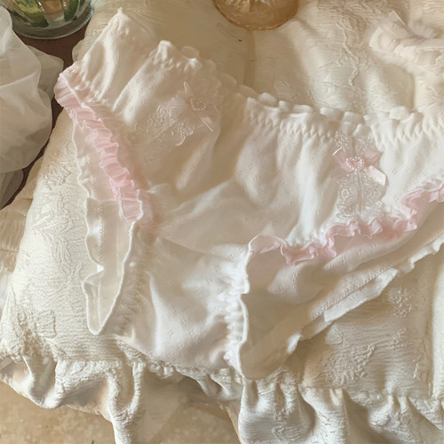 日系浪漫纯棉蝴蝶结少女纯欲低腰三角内裤弹力舒适女士三角裤