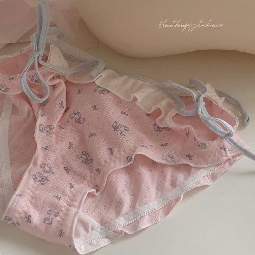 日系可爱小熊奶乎卡通少女内裤