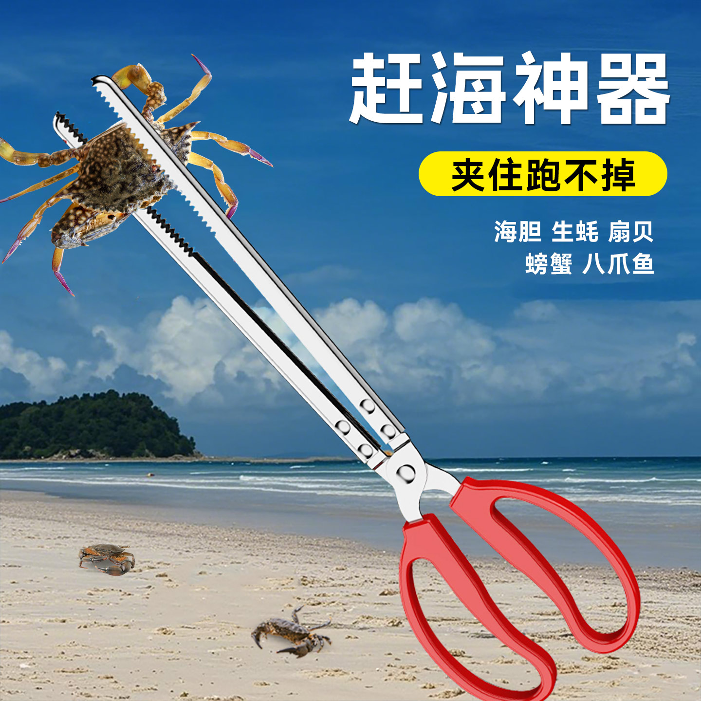 【夹住跑不掉】不锈钢赶海夹子