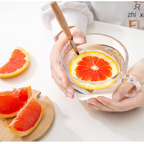 ins风简约带把手燕麦玻璃杯