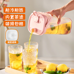 捷安玺冷水壶家用耐高温大容量塑料凉水壶水杯果汁茶饮料桶泡茶壶