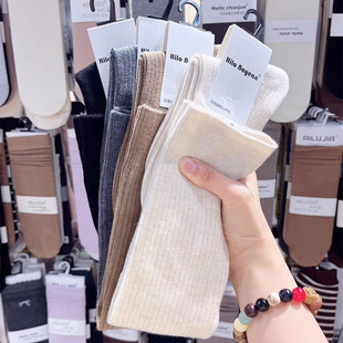 nayean长筒过膝袜子女冬季 Hilo 保暖含羊毛高筒大腿袜071 包邮 3双