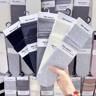 3双包邮南业Hilo nayean羊毛感保暖堆堆袜子女秋冬无骨中筒袜2687