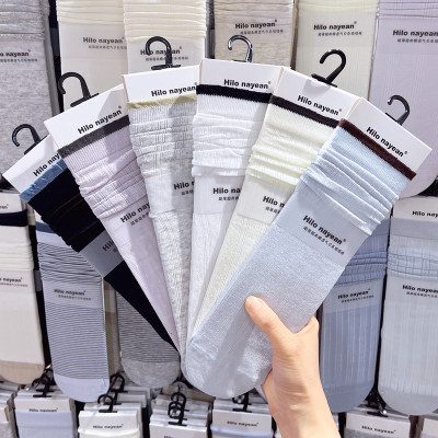 Hilonayean心形网眼堆堆袜女