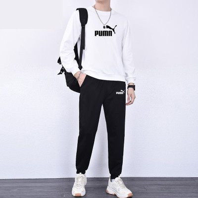 奥莱男士秋季套装2025新款加绒运动裤子秋冬季加厚卫衣男款两件套