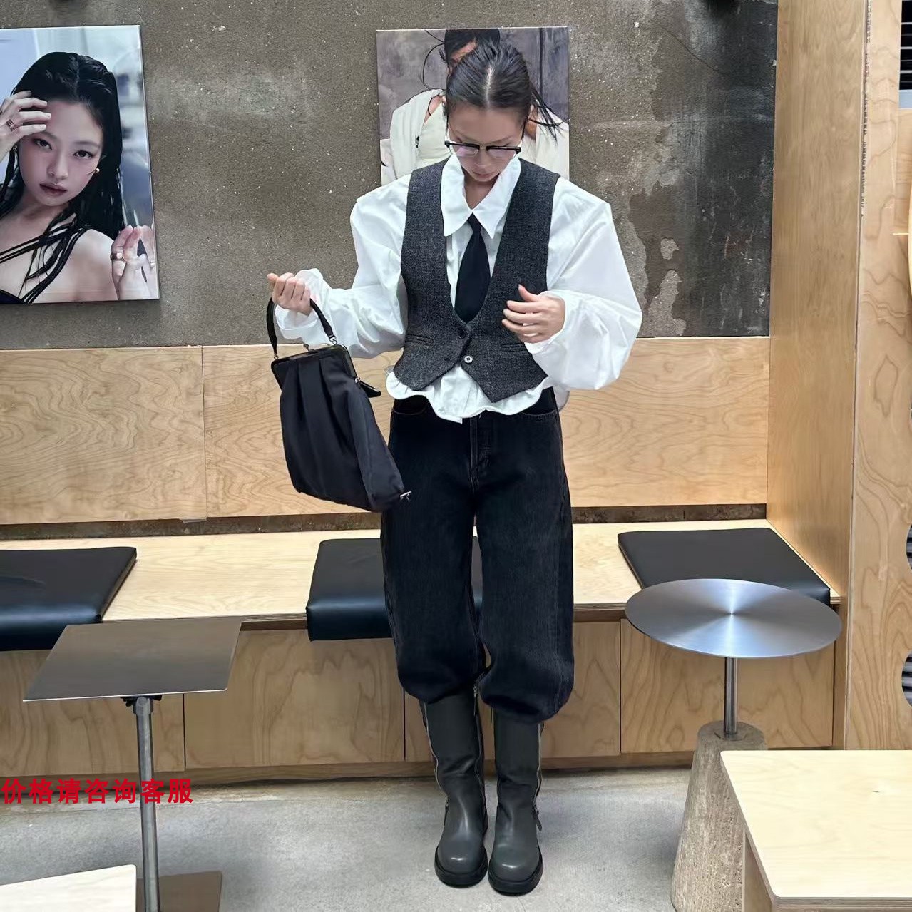 欧洲站2026秋款欧货韩货时尚潮牌休闲深V领高级感叠穿西装小马甲
