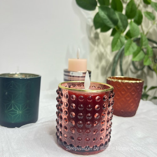余光烛｜简约 磨刻 电镀  精致 磨砂质感 灌蜡烛杯 喷色烛台