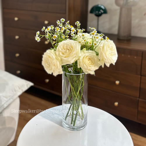 口9高22厘米透明直筒 醒花桶 水养鲜花富贵竹百合花瓶摆件