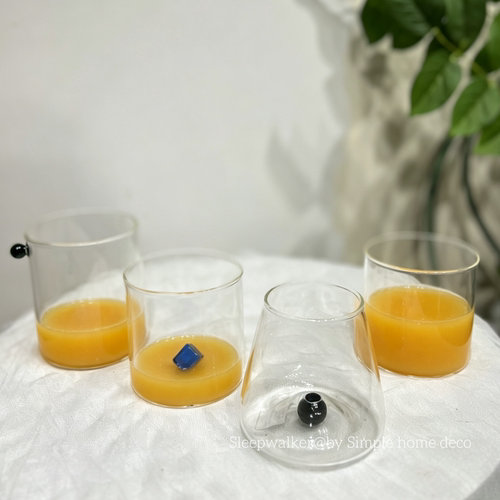 怒放｜北欧风高硼硅耐热玻璃可爱简约水杯 茶具把手杯果汁杯