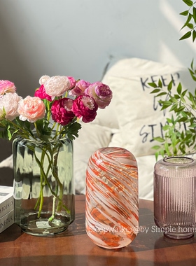 花相思｜简约现代轻奢玻璃花瓶摆件客厅插花装饰品家居软装花器