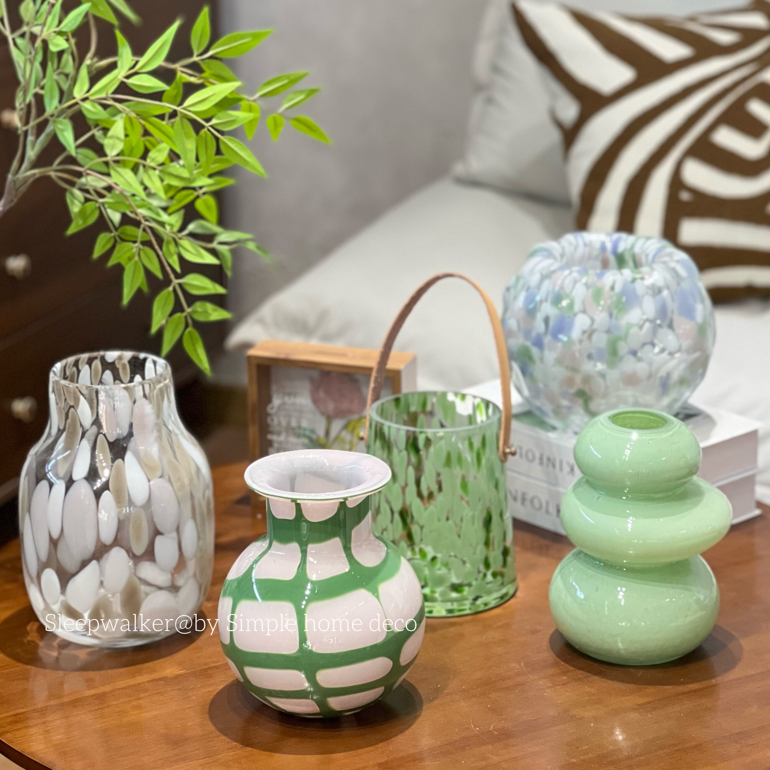 半夏｜出口北欧彩色玻璃花瓶玫瑰芍药插花客厅装饰摆件