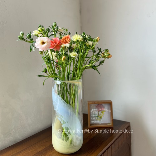 清梦｜北欧风厚重玻璃宽口大花瓶龟背竹百合绿植客厅摆件玻璃花瓶