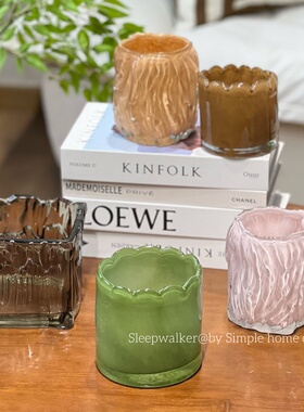 青春方盒｜多巴胺彩色厚重玻璃烛台 桌面收纳桶 笔筒 小花瓶装饰