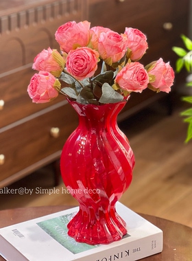 美人瓶｜中古风法式复古花瓣皱褶口艺术花瓶插花花艺软装家居摆件