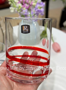 婚礼聚会节日红色系玻璃水杯 情侣漱口杯 备婚陪嫁漱口杯  酒杯