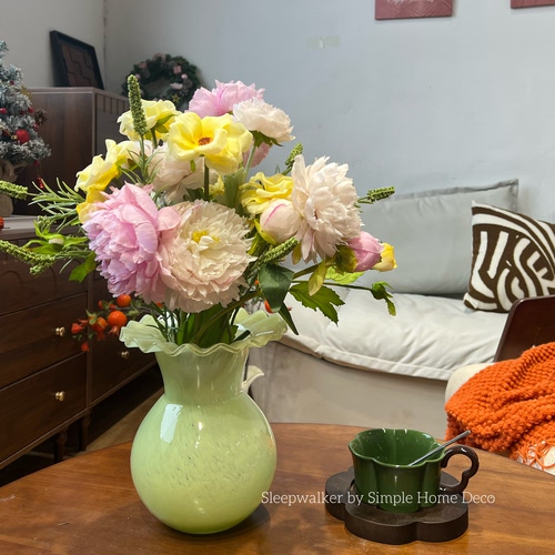 春山|外贸出口原色绿色折纸玻璃花瓶 法式插花花瓶花器