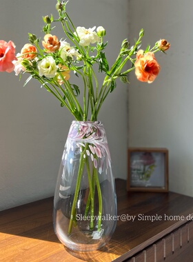 水滴｜长水滴小口花瓶摆件客厅插花高级感水培百合雪柳玻璃花瓶