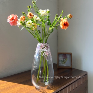 水滴｜长水滴小口花瓶摆件客厅插花高级感水培百合雪柳玻璃花瓶
