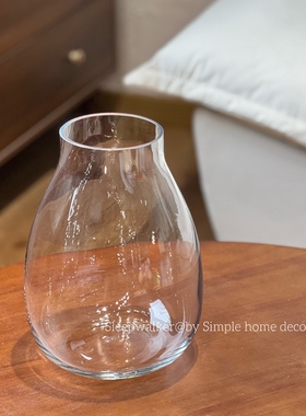 晶莹｜简约透明通透玻璃摆件水培创意玫瑰芍药百搭花瓶摆件