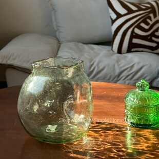 生命力｜绿色系列玻璃花瓶 玫瑰花水培绿植家居装饰插花摆件