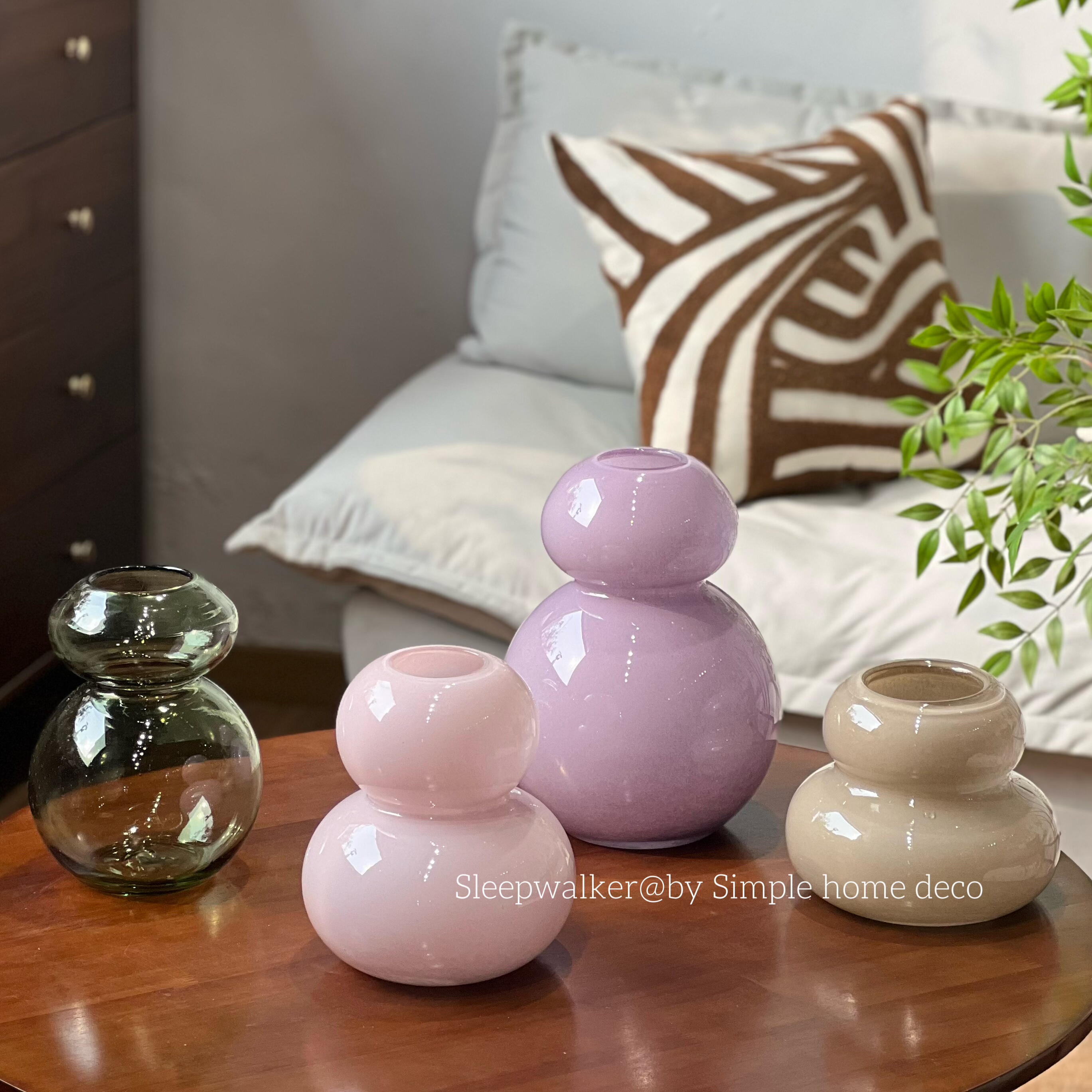 葫芦来啦｜ 厚重紫粉色小葫芦花瓶摆件郁金香玫瑰插花容器