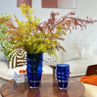 蓝梦日记｜蓝色系列手工高档玻璃水培插花装饰摆件 提夫尼蓝色