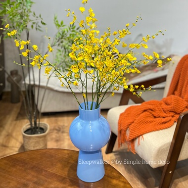 中古｜中古蓝色玻璃花瓶 天空蓝色花瓶 轻奢大肚水培鲜花花瓶装饰