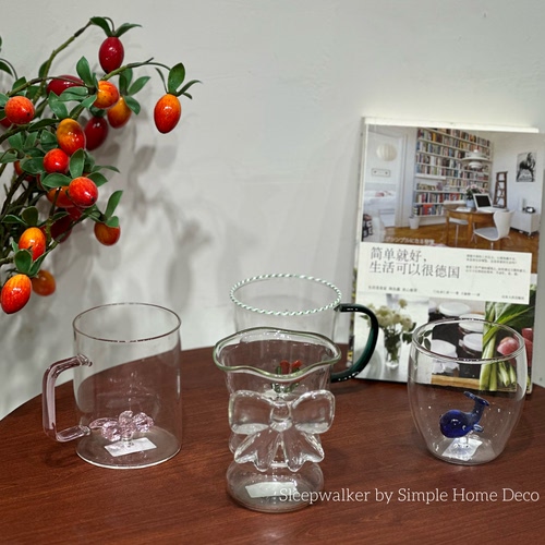 心花｜高硼硅可爱牛奶杯水杯果汁杯早餐杯生活用品