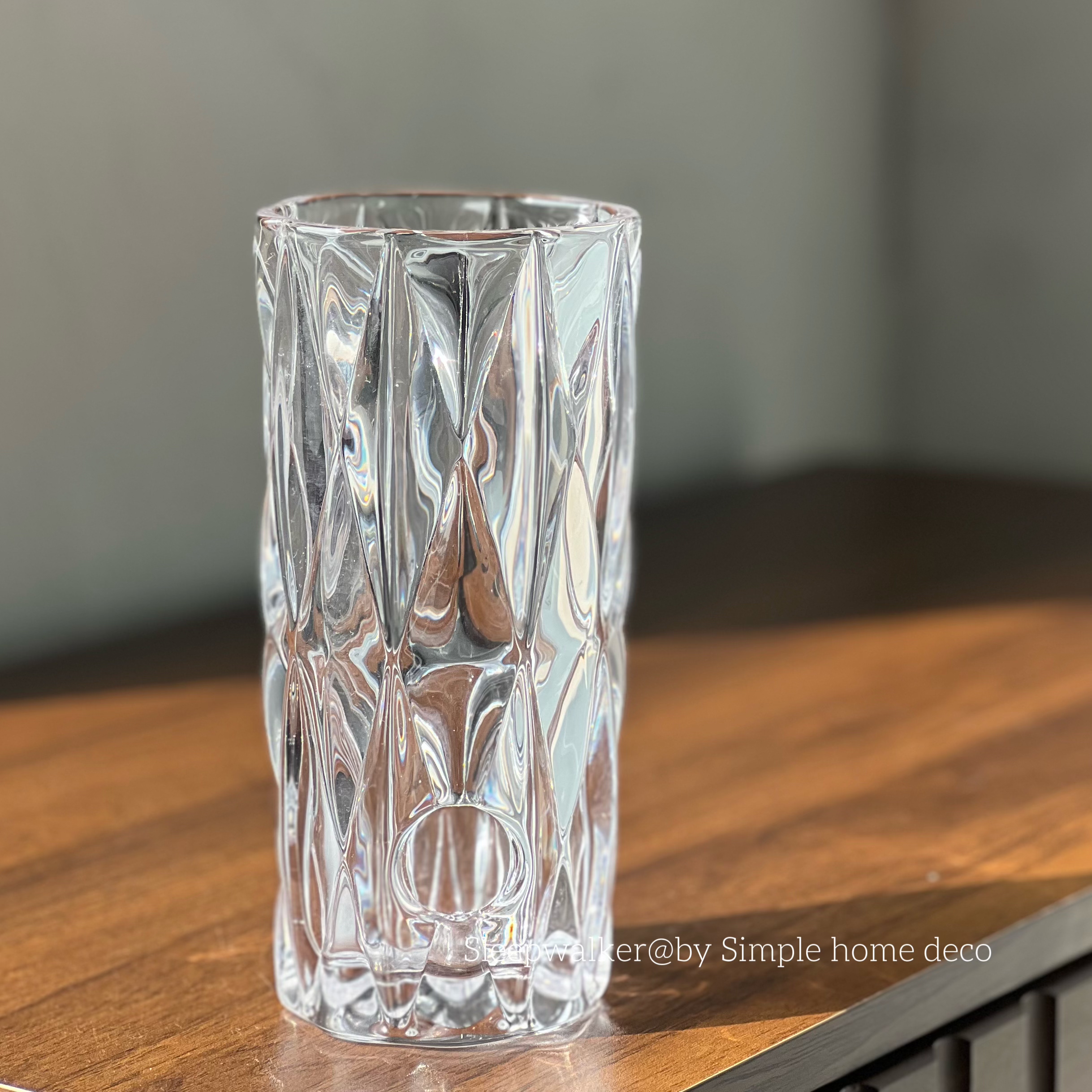 【光影钻石瓶】轻奢玻璃花瓶 高透水晶质感 客厅餐桌氛围感摆件