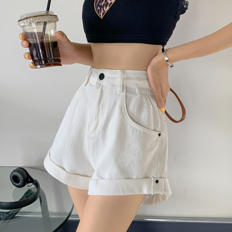 High waist, thin and versatile denim shorts