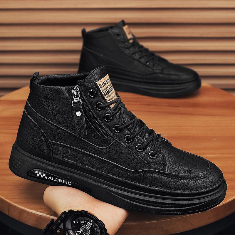 板鞋2023年春秋季透气款百搭中帮休闲士马丁靴运动小白鞋潮鞋板鞋