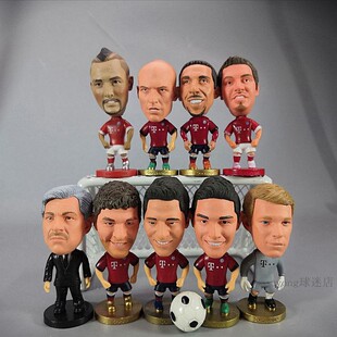 足球星公仔玩偶阿隆索穆勒萨内莱万安切洛蒂人偶手办模型摆件