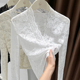 减龄网纱上衣 镂空透明性感长袖 花边v领蕾丝打底衫 女秋冬内搭修身