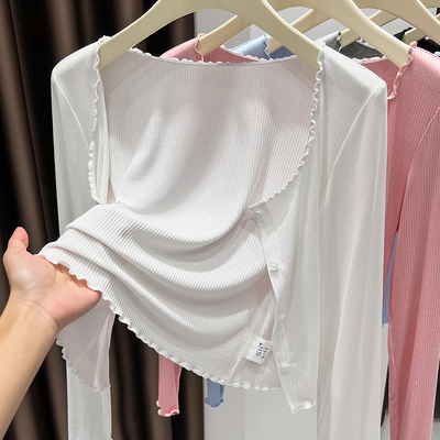 针织防晒开衫女披肩坎肩短款上衣