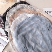 女蕾丝衫 2018新款 镂空内搭纱网蕾丝打底衫 上衣长袖 透视网纱中长款