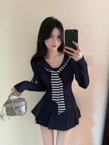 3NUX2025秋新款女装欧货时尚修身上衣长袖T恤打底衫女秋内搭体恤