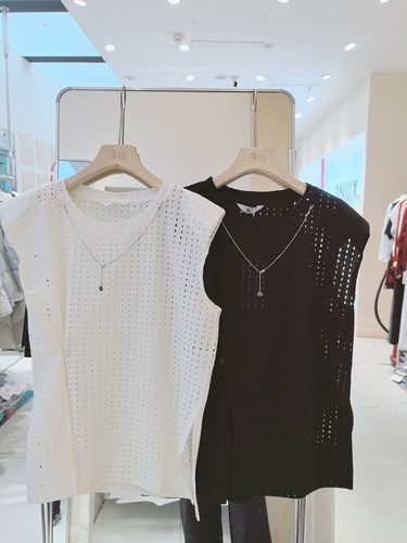 3NUX2026夏新款韩版简约百搭显瘦高品质休闲镂空针织背心网纱小衫