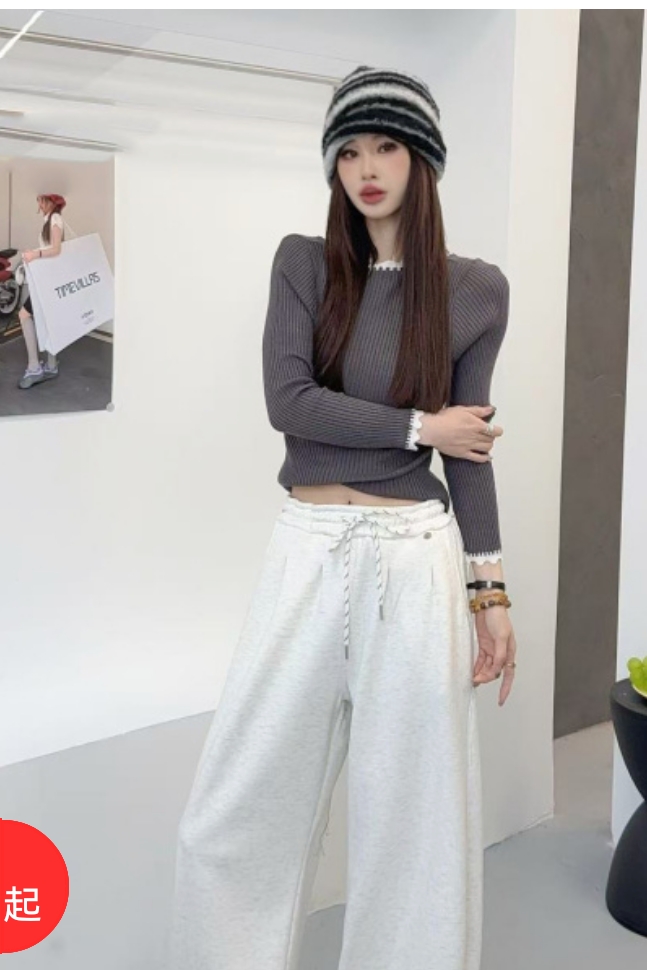 3NUX2025冬新款韩版简约百搭显瘦高品质休闲弯刀裤卫裤加绒