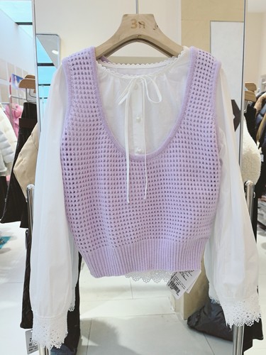 3NUX2026春新款韩版简约百搭显瘦高品质休闲针织衫毛衣两件套