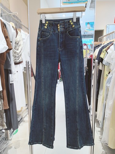 3NUX 2025早秋新款韩版简约百搭显瘦高品质休闲牛仔喇叭裤