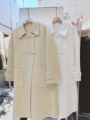 3NUX2025冬新款 韩版 简约百搭显瘦双面羊绒呢大衣外套