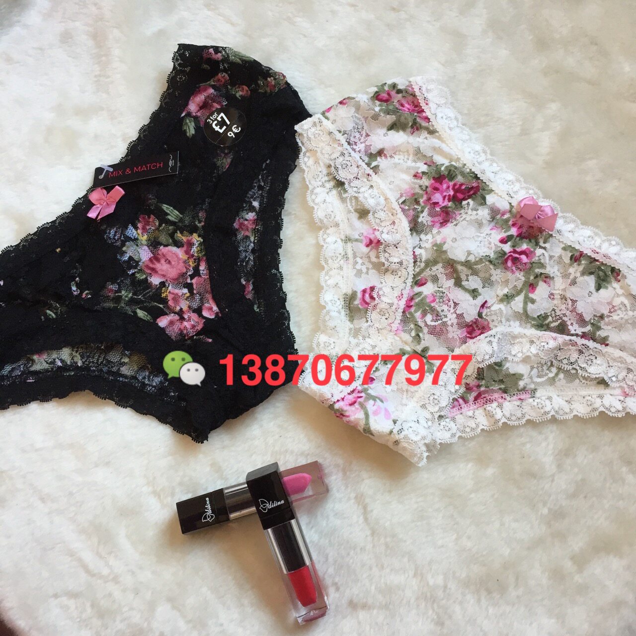 欧美原单品牌~new look~蝴蝶结大蕾丝花边性感舒适女士三角内裤