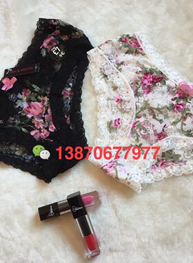 欧美蝴蝶结花边性感女士三角内裤