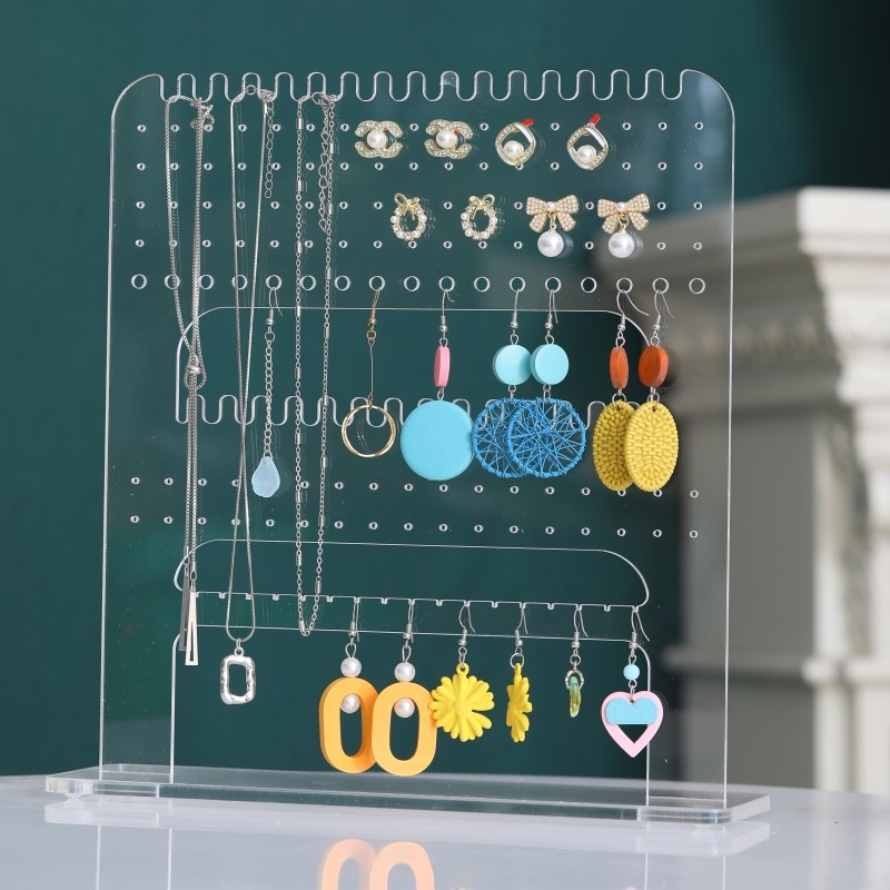透明亚克力耳环展示架项链精品饰品店铺用个性洞板展示道具